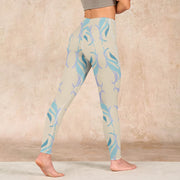 Buddha Stones Blue Purple Green Lines Gym Leggings Women's Yoga Pants - image 5