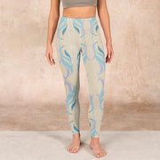 Buddha Stones Blue Purple Green Lines Gym Leggings Women's Yoga Pants - image 2