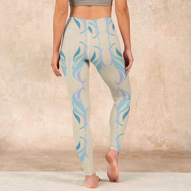 Buddha Stones Blue Purple Green Lines Gym Leggings Women's Yoga Pants - image 15