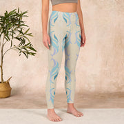 Buddha Stones Blue Purple Green Lines Gym Leggings Women's Yoga Pants - image 4