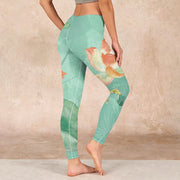 Buddha Stones Lotus Leaves Seed Pods Print Gym Leggings Women's Yoga Pants - image 3