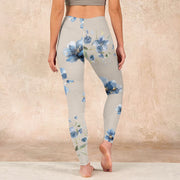 Buddha Stones Dark Blue Flower Gym Leggings Women's Yoga Pants - image 15