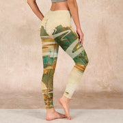 Buddha Stones Green Mountains Clouds Mist Print Fitness Leggings Women's Yoga Pants