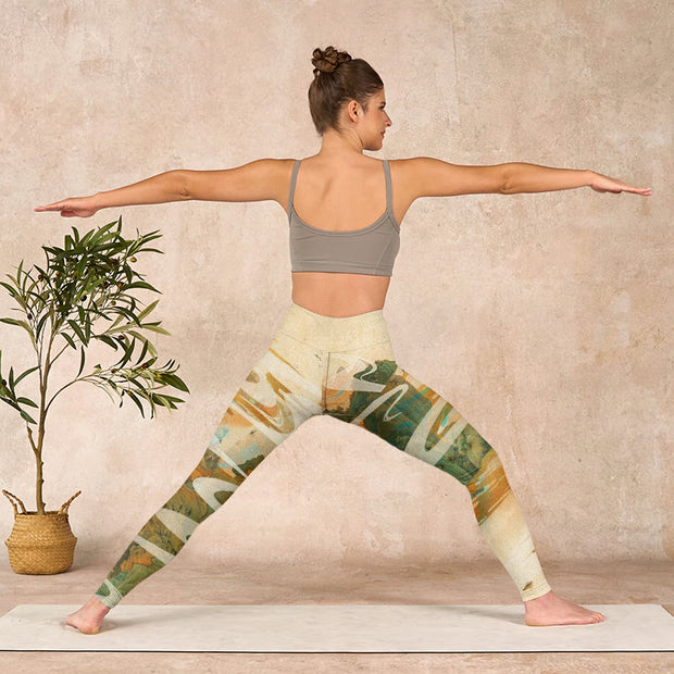 Buddha Stones Green Mountains Clouds Mist Print Fitness Leggings Women's Yoga Pants - image 12