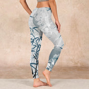 Buddha Stones Bamboo Print Gym Leggings Women's Yoga Pants - image 3