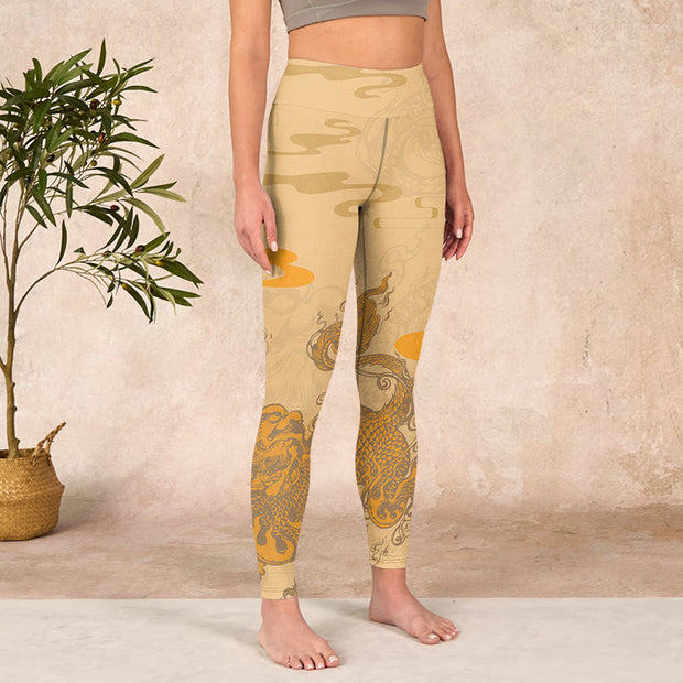 Buddha Stones PiXiu Clouds Pattern Gym Leggings Women's Yoga Pants - image 4