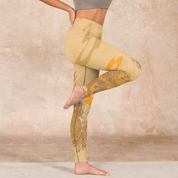 Buddha Stones PiXiu Clouds Pattern Gym Leggings Women's Yoga Pants - image 16