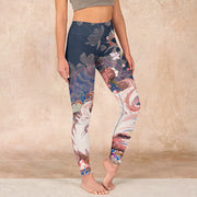 Buddha Stones Fox Cherry Blossoms Gym Leggings Women's Yoga Pants - MidnightBlue - US18，UK/AU22，EU50 (4XL) - image 1