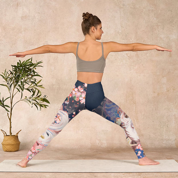 Buddha Stones Fox Cherry Blossoms Gym Leggings Women's Yoga Pants - image 11