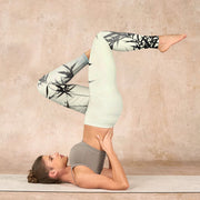 Buddha Stones Ink Painting Bamboo Leaves Print Sports Leggings Women's Yoga Pants - image 8