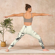 Buddha Stones Ink Painting Bamboo Leaves Print Sports Leggings Women's Yoga Pants - image 12