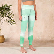 Buddha Stones Mint Cream Mountains Wild Goose Print Sports Leggings Women's Yoga Pants