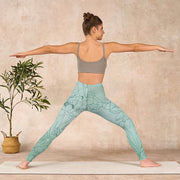 Buddha Stones Green Lotus Flower Print Sports Leggings Women's Yoga Pants - image 11