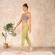 Buddha Stones Yellow Orchid Flowers Weeping Leaves Print Gym Leggings Women's Yoga Pants - image 13