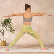 Buddha Stones Yellow Orchid Flowers Weeping Leaves Print Gym Leggings Women's Yoga Pants - image 11