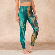 Buddha Stones DarkCyan Natural Landscapes Exercise Leggings Women's Yoga Pants - DarkCyan - US18，UK/AU22，EU50 (4XL) - image 1
