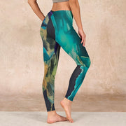 Buddha Stones DarkCyan Natural Landscapes Exercise Leggings Women's Yoga Pants