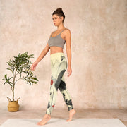 Buddha Stones Lotus Mountains House Print Gym Leggings Women's Yoga Pants Leggings BS 13