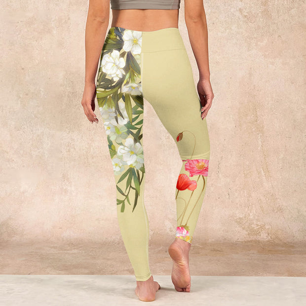 Buddha Stones Flowers Plants Butterfly Print Fitness Leggings Women's Yoga Pants - image 15