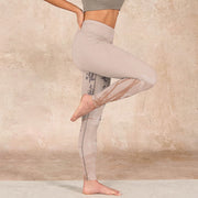 Buddha Stones Calligraphy Orchid Print Gym Leggings Women's Yoga Pants - image 16