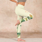 Buddha Stones Lotus Flower Leaf Dragonfly Print Fitness Leggings Women's Yoga Pants - image 16