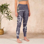 Buddha Stones Orchid Flower Roses Gym Leggings Women's Yoga Pants Leggings BS 3