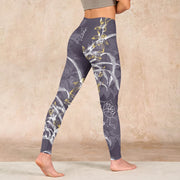 Buddha Stones Orchid Flower Roses Gym Leggings Women's Yoga Pants Leggings BS 4