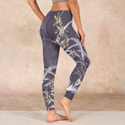 Buddha Stones Orchid Flower Roses Gym Leggings Women's Yoga Pants Leggings BS 2