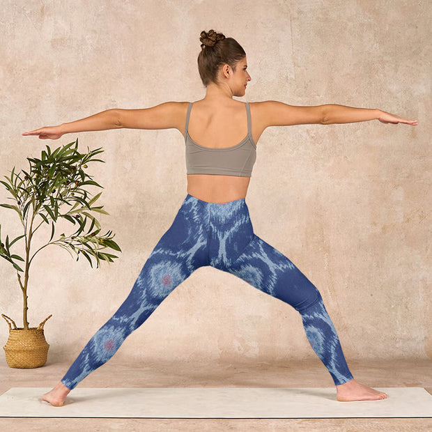 Buddha Stones Navy Blue White Design Gym Leggings Women's Yoga Pants - image 11