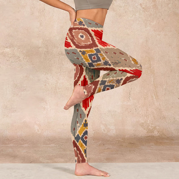 Buddha Stones Plaid Printed Gym Leggings Women's Yoga Pants - image 16