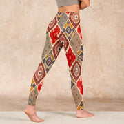 Buddha Stones Plaid Printed Gym Leggings Women's Yoga Pants - image 5
