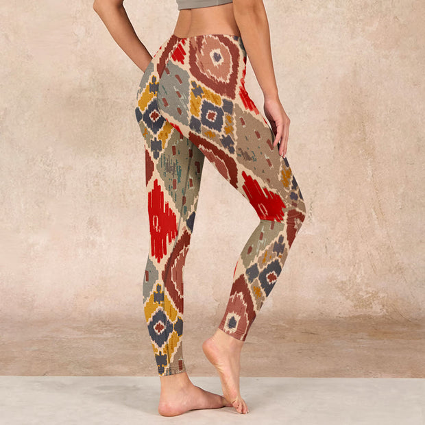 Buddha Stones Plaid Printed Gym Leggings Women's Yoga Pants - image 17
