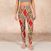 Buddha Stones Plaid Printed Gym Leggings Women's Yoga Pants - image 2