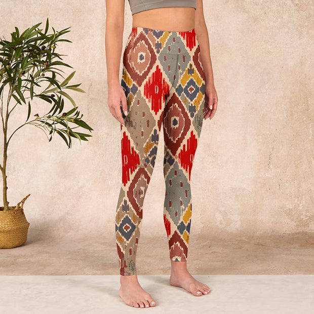 Buddha Stones Plaid Printed Gym Leggings Women's Yoga Pants Leggings BS 3