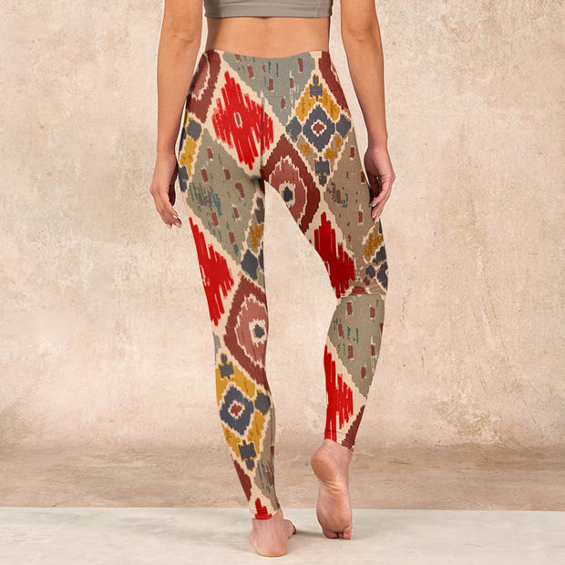 Buddha Stones Plaid Printed Gym Leggings Women's Yoga Pants - image 15