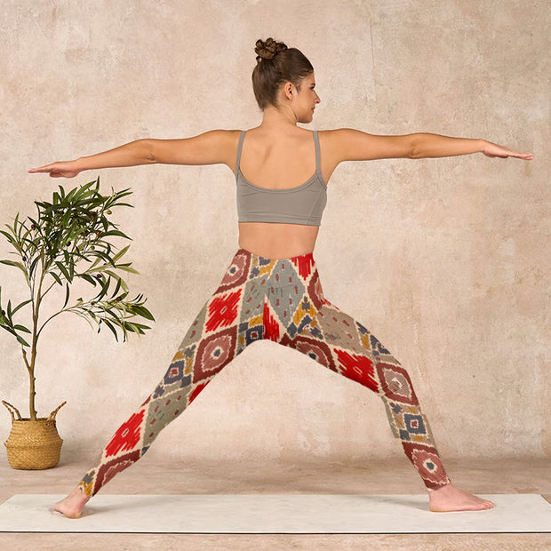 Buddha Stones Plaid Printed Gym Leggings Women's Yoga Pants - image 11