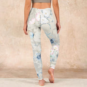 Buddha Stones Cherry Blossom Butterflies Print Gym Leggings Women's Yoga Pants - image 15