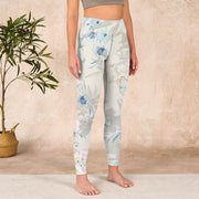 Buddha Stones Cherry Blossom Butterflies Print Gym Leggings Women's Yoga Pants