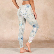 Buddha Stones Cherry Blossom Butterflies Print Gym Leggings Women's Yoga Pants - image 3