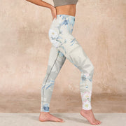 Buddha Stones Cherry Blossom Butterflies Print Gym Leggings Women's Yoga Pants