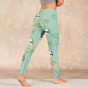 Buddha Stones Bamboo Panda Print Gym Leggings Women's Yoga Pants Leggings BS 4