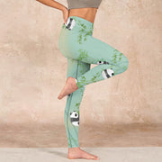 Buddha Stones Bamboo Panda Print Gym Leggings Women's Yoga Pants