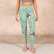 Buddha Stones Bamboo Panda Print Gym Leggings Women's Yoga Pants