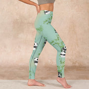 Buddha Stones Bamboo Panda Print Gym Leggings Women's Yoga Pants - image 17