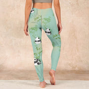 Buddha Stones Bamboo Panda Print Gym Leggings Women's Yoga Pants