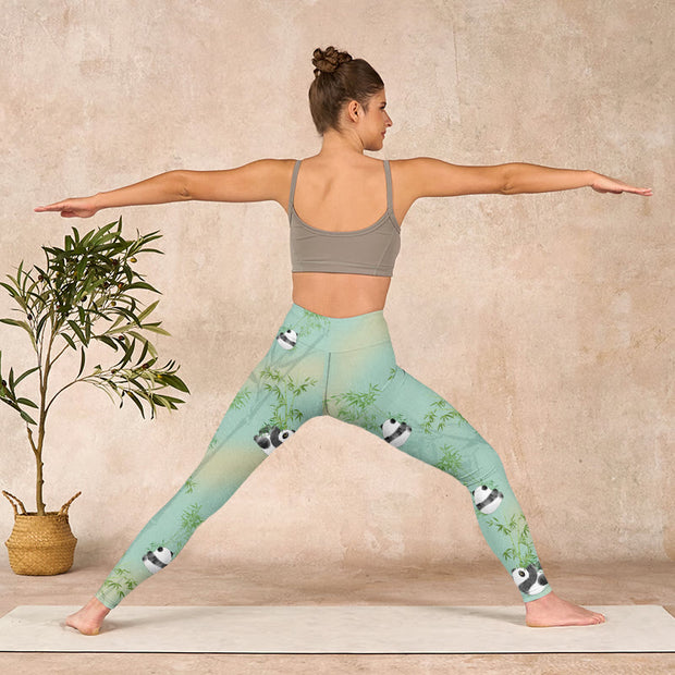 Buddha Stones Bamboo Panda Print Gym Leggings Women's Yoga Pants - image 11