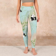 Buddha Stones Pandas Bamboo Print Gym Leggings Women's Yoga Pants - image 2