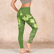 Buddha Stones Magpie Flowers Branches Print Gym Leggings Women's Yoga Pants