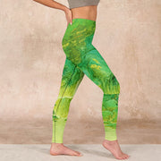 Buddha Stones Mountain River Lanscape Print Gym Leggings Women's Yoga Pants