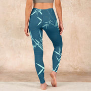 Buddha Stones Lush Turquoise Bamboo Panda Pattern Gym Leggings Women's Yoga Pants Leggings BS 15